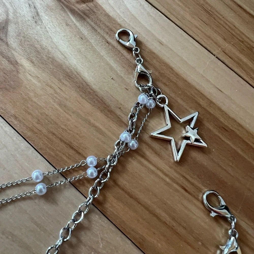 Silver Star Charm Layered shoe accessories